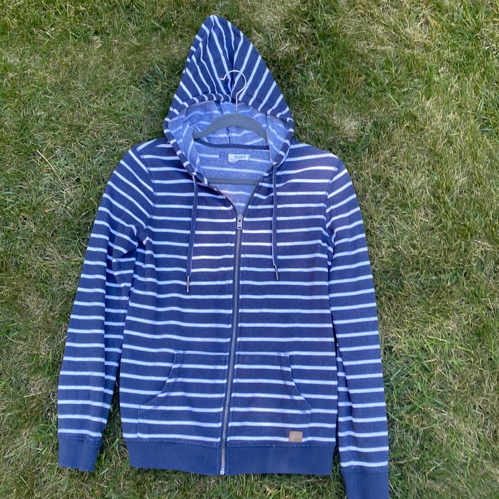 Blue and white sweat jacket by Roxy size small